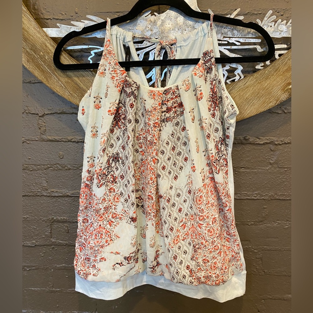 Ice blue boho tank with tie back and adjustable back panels 💘